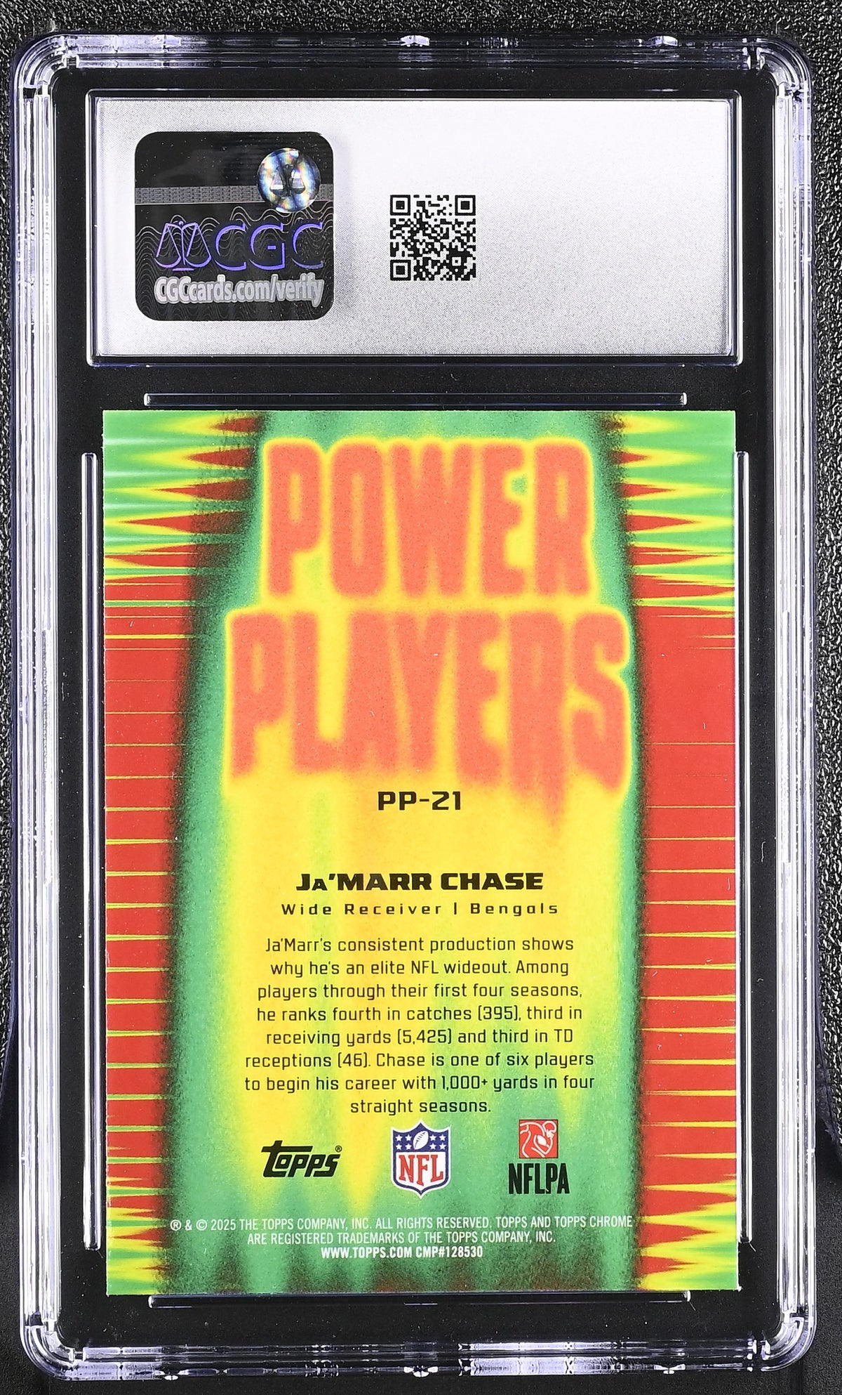 Ja'Marr Chase 2025 Chrome Power Players #PP-21 CGC 10-2