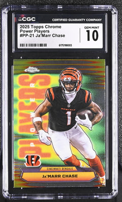 Ja'Marr Chase 2025 Chrome Power Players #PP-21 CGC 10-1