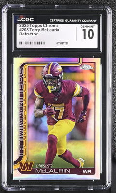Terry McLaurin Refractor 2025 Chrome #208 CGC 10-1