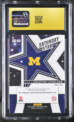Colston Loveland 2025 Prizm Draft Picks Saturday Star Signatures #SSS-CLD CGC Pristine 10-2