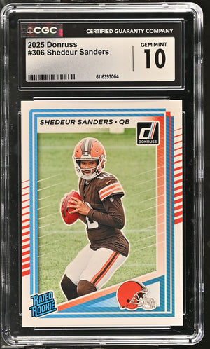 Shedeur Sanders 2025 Donruss #306 CGC 10