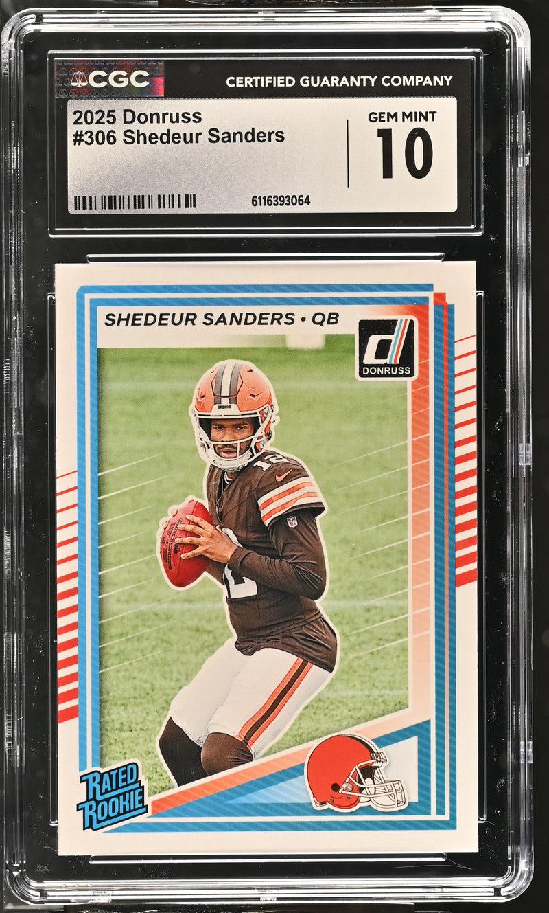 Shedeur Sanders 2025 Donruss #306 CGC 10-1