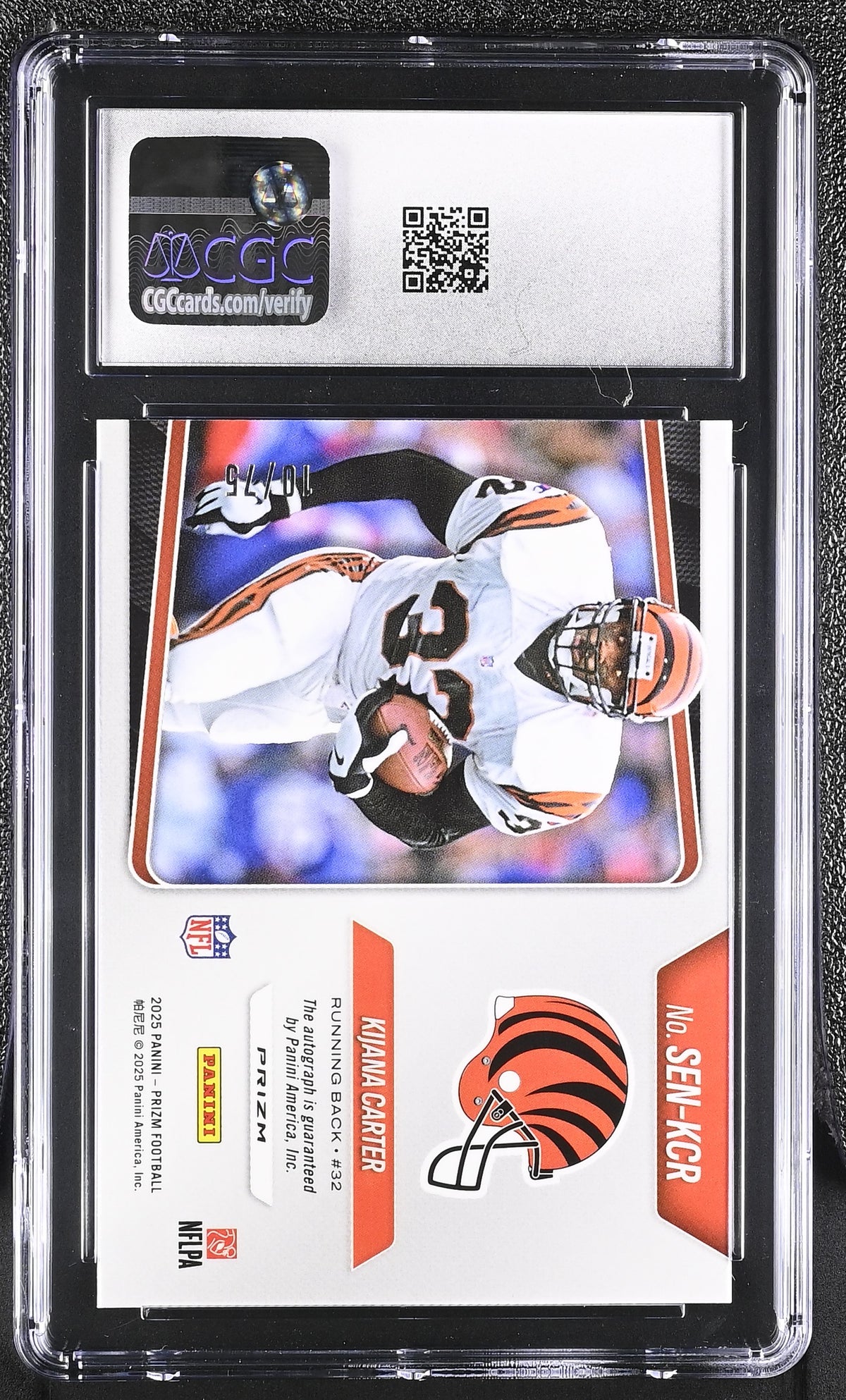 Kijana Carter Green Scope 10/75 2025 Prizm Sensational Signatures #SEN-KCR CGC 10 Auto 10-2