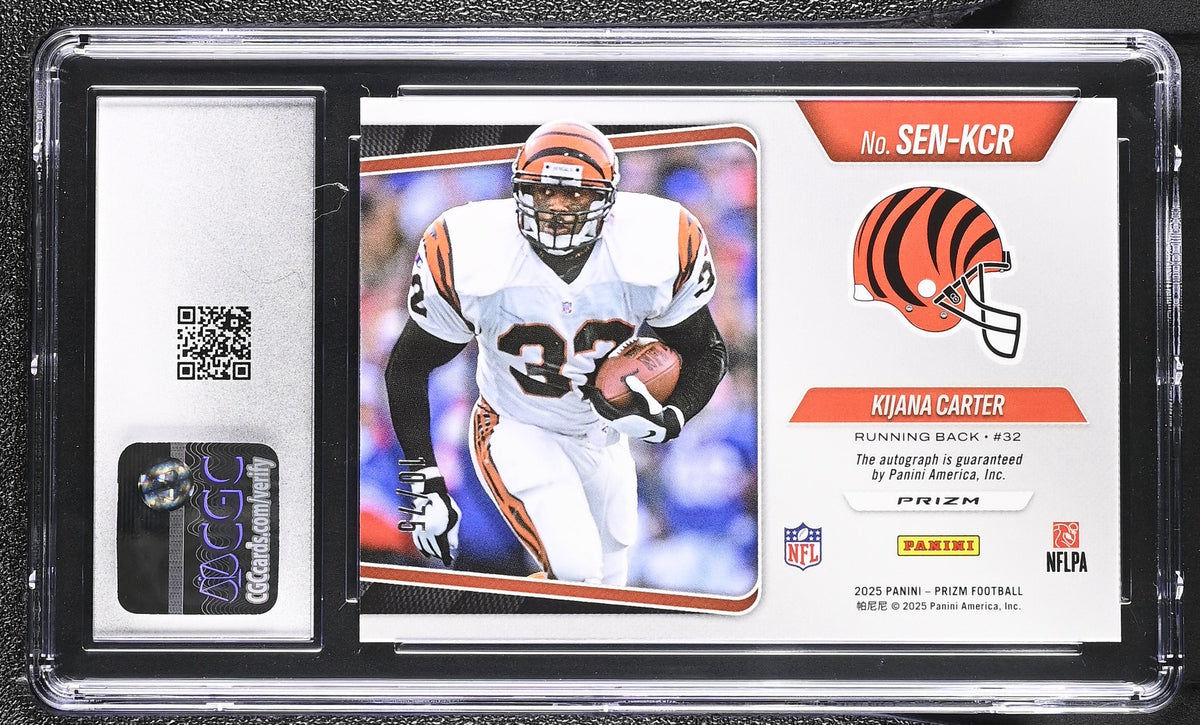 Kijana Carter Green Scope 10/75 2025 Prizm Sensational Signatures #SEN-KCR CGC 10 Auto 10