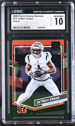 Ja'Marr Chase Green 25/25 2023 Clearly Donruss #12 CGC 10-1
