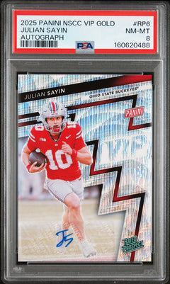 Julian Sayin 2025 Panini National Sports Collectors Convention Vip Gold Autograph 9/31 #RP6 PSA 8-1