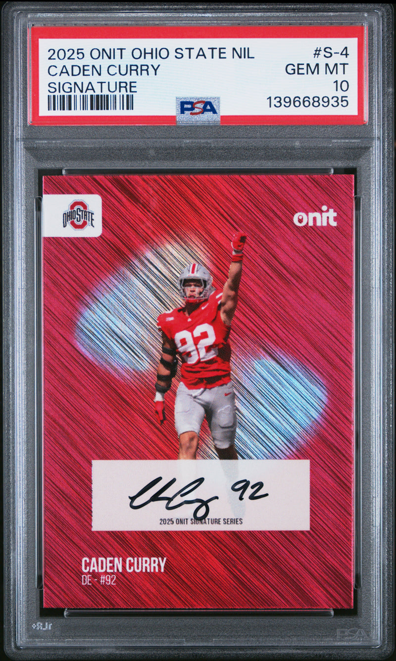 Caden Curry 2025 Onit Ohio State University Signatures #S-4 PSA 9-1
