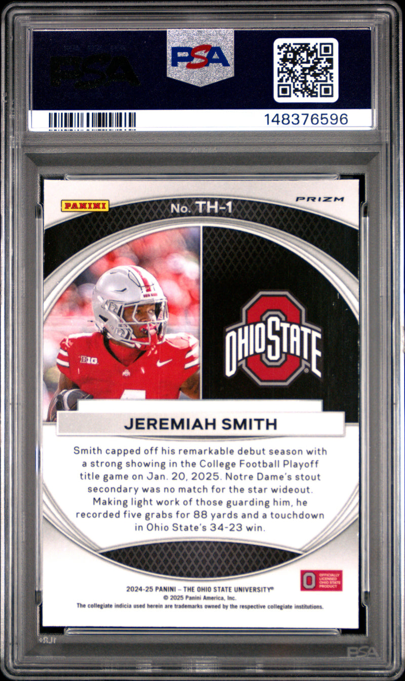 Jeremiah Smith 2024 Panini The Ohio State University Nil Trophy Hunting Trophy Hunting-Camo #TH-1 PSA 8-2