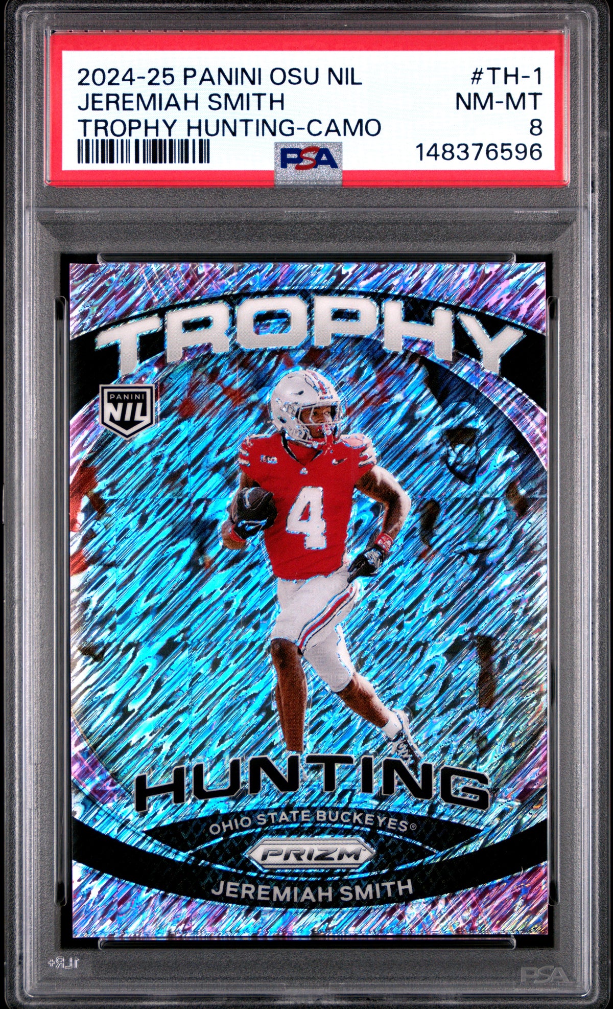 Jeremiah Smith 2024 Panini The Ohio State University Nil Trophy Hunting Trophy Hunting-Camo #TH-1 PSA 8