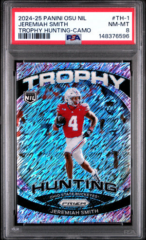 Jeremiah Smith 2024 Panini The Ohio State University Nil Trophy Hunting Trophy Hunting-Camo #TH-1 PSA 8