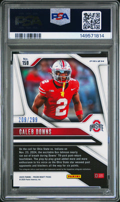 Caleb Downs 2025 Panini Prizm Draft Picks Blue Wave 209/299 #159 PSA 10-2