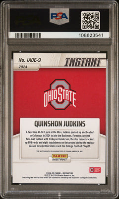 Quinshon Judkins 2024 Panini Instant Nil College Football Open Edition Autographs #IAOE9 PSA 10-2