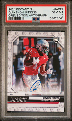Quinshon Judkins 2024 Panini Instant Nil College Football Open Edition Autographs #IAOE9 PSA 10