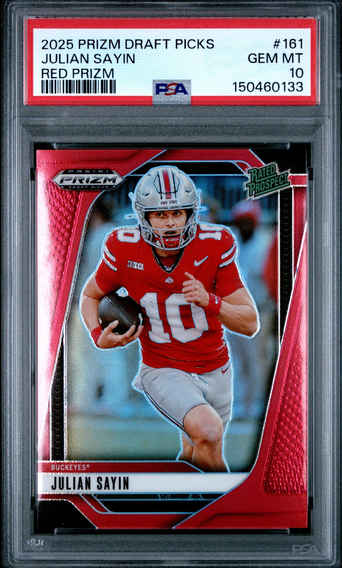 Julian Sayin 2025 Panini Prizm Draft Picks Red Prizm 116/399 #161 PSA 10-1