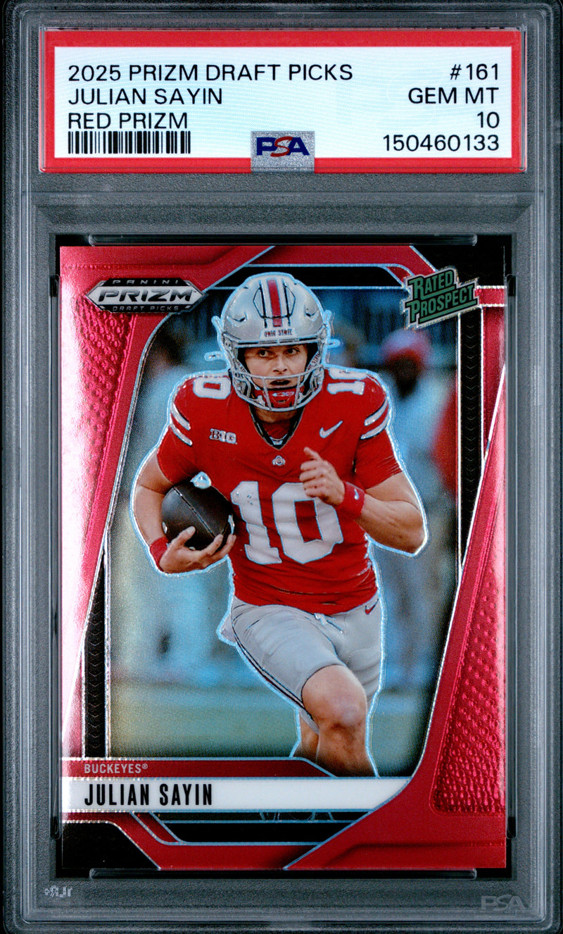 Julian Sayin 2025 Panini Prizm Draft Picks Red Prizm 116/399 #161 PSA 10-1