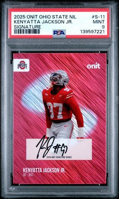 Kenyatta Jackson Jr. 2025 Onit Ohio State University Signatures #S-11 PSA 9-1