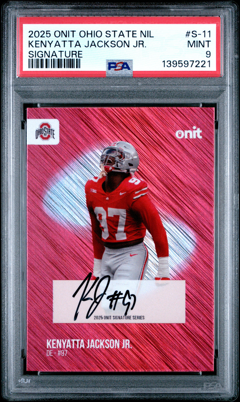 Kenyatta Jackson Jr. 2025 Onit Ohio State University Signatures #S-11 PSA 9-1