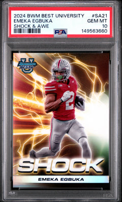 Emeka Egbuka 2024 Bowman Best University Shock & Awe #SA21 PSA 10-1