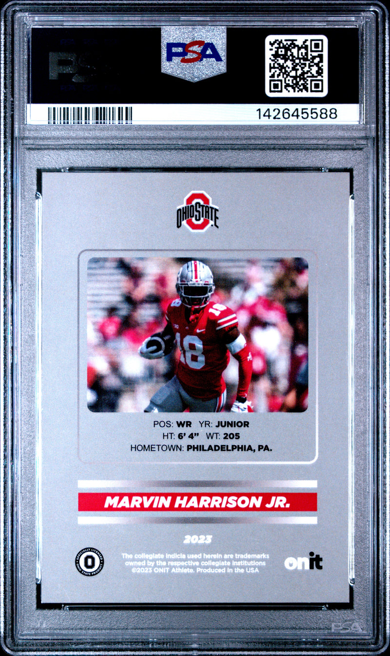 Marvin Harrison Jr. 2023 Onit Ohio State University Nil Signature Series 139/400 PSA 10-2