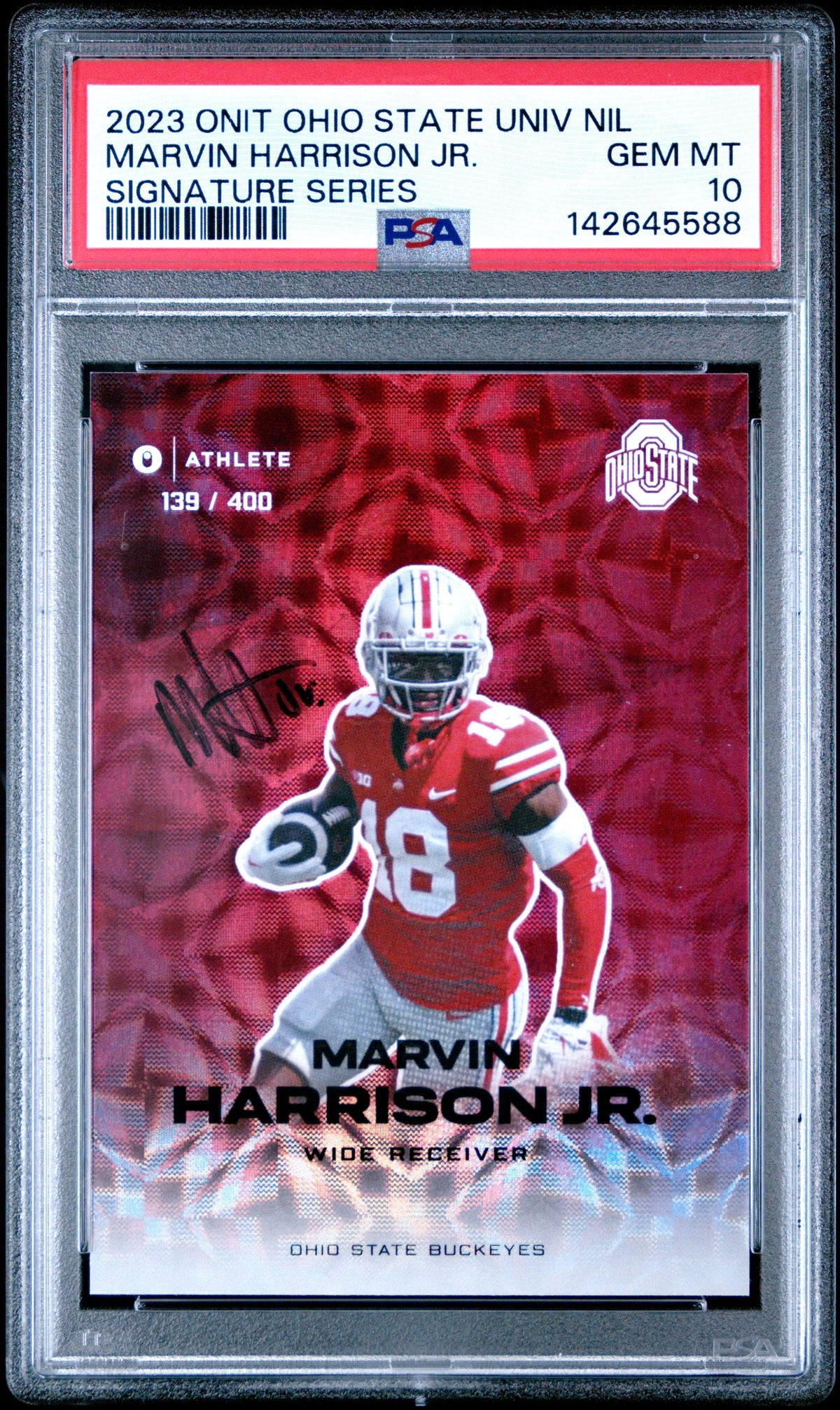 Marvin Harrison Jr. 2023 Onit Ohio State University Nil Signature Series 139/400 PSA 10