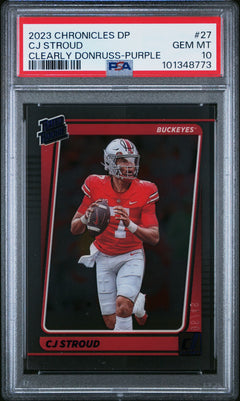 Cj Stroud 2023 Panini Chronicles Draft Picks Clearly Donruss Clearly Donruss-Purple #27 PSA 10-1