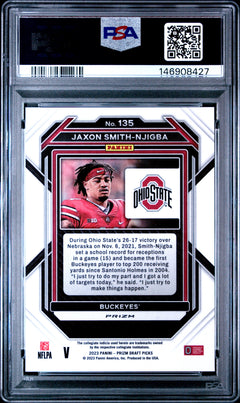 Jaxon Smith-Njigba 2023 Panini Prizm Draft Picks Variation #135 PSA 10-2