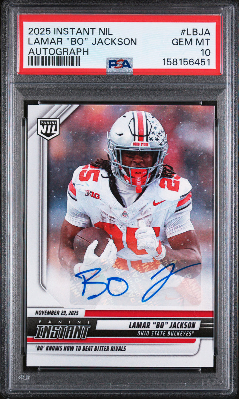 Lamar "Bo" Jackson 2025 Panini Instant Nil College Football Autograph 12/99 #LBJA PSA 10-1