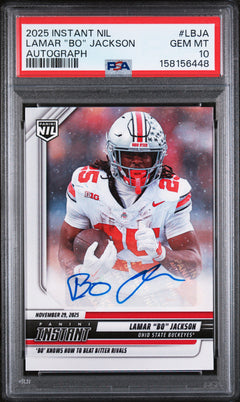 Lamar "Bo" Jackson 2025 Panini Instant Nil College Football Autograph 86/99 #LBJA PSA 10-1