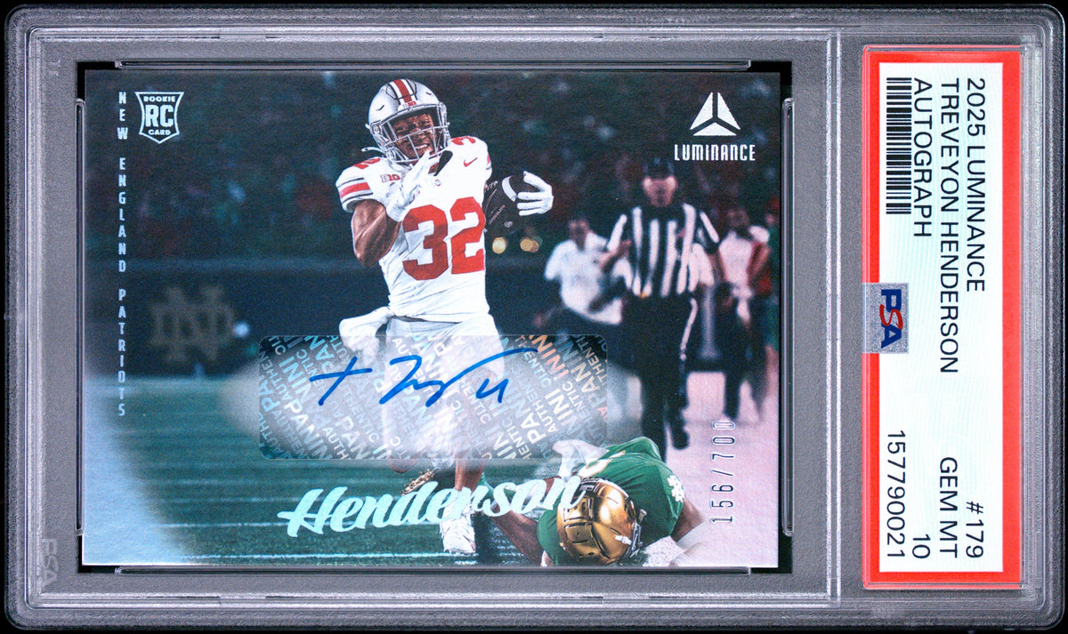 Treveyon Henderson 2025 Panini Luminance Autograph 156/700 #179 PSA 10