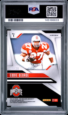 Eddie George 2024 Panini The Ohio State University Nil Prizm Prizm-Gold 5/10 #1 PSA 9-2