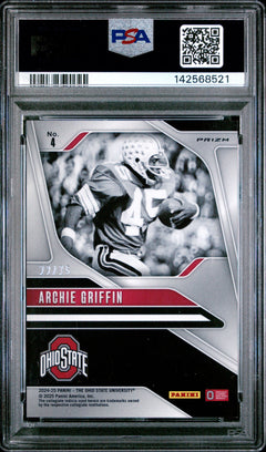 Archie Griffin 2024 Panini The Ohio State University Nil Prizm Prizm-Silver Vinyl 22/25 #4 PSA 8-2