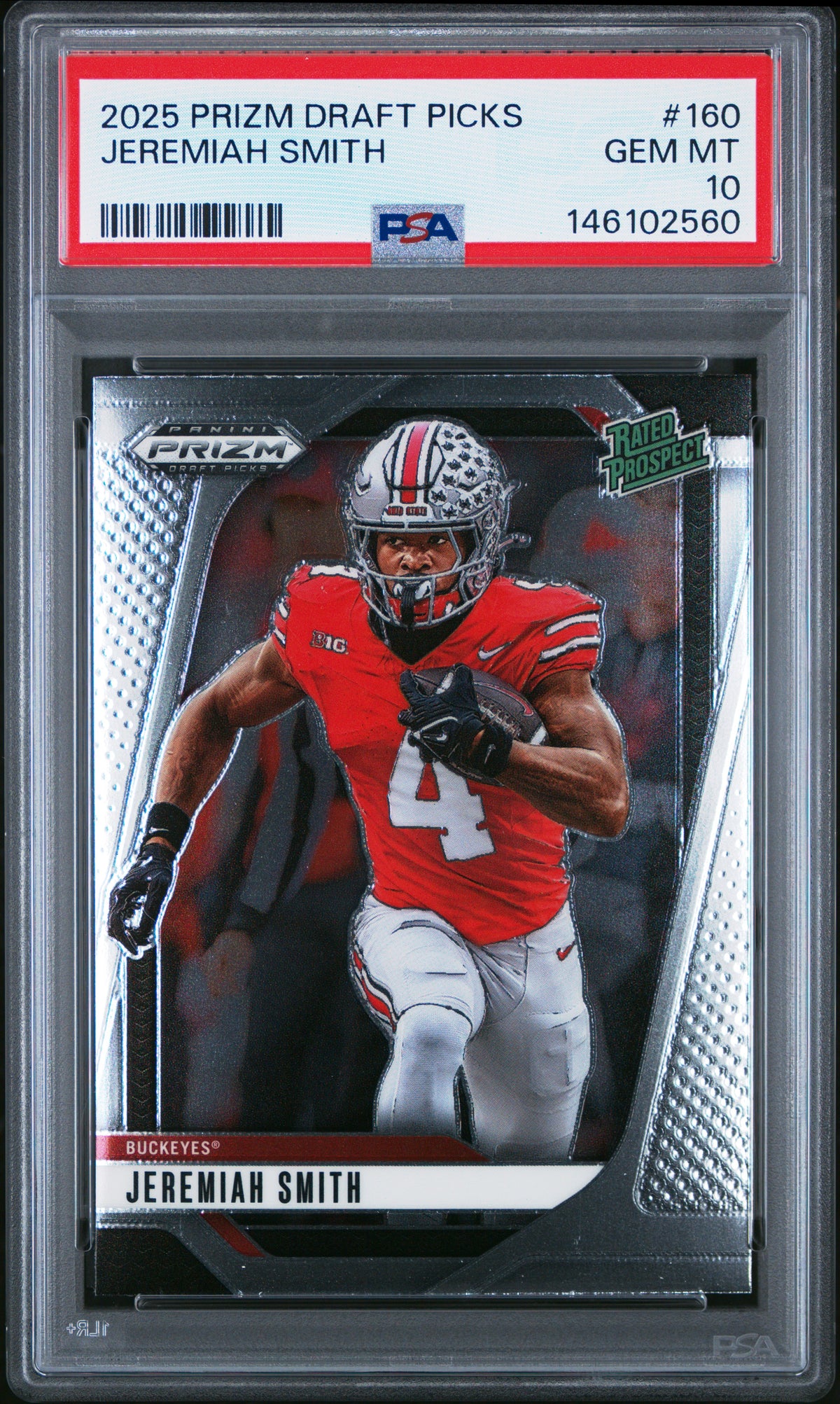 Jeremiah Smith 2025 Panini Prizm Draft Picks #160 PSA 10-1
