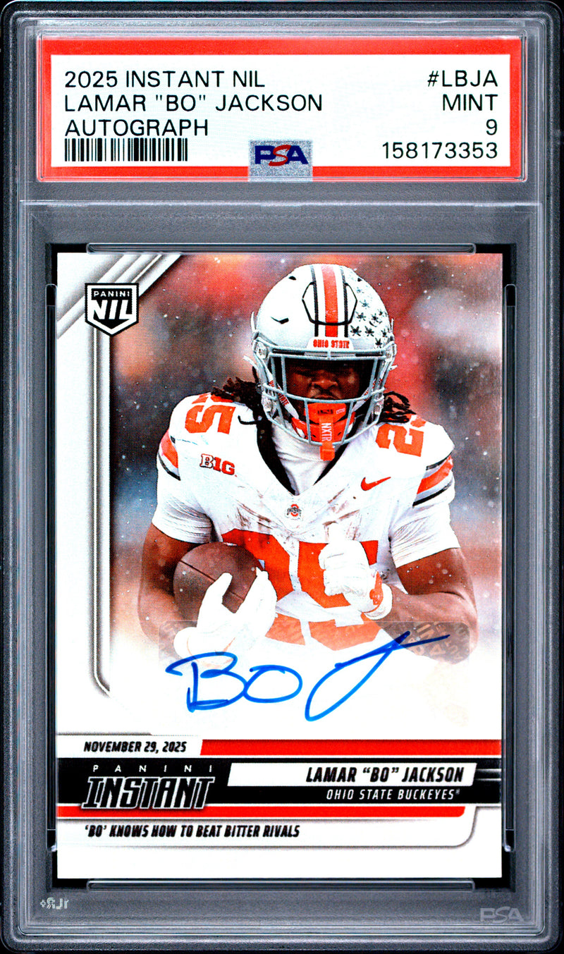 Lamar "Bo" Jackson 2025 Panini Instant Nil College Football Autograph 67/99 #LBJA PSA 9-1