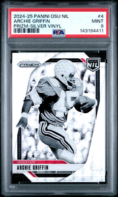 Archie Griffin 2024 Panini The Ohio State University Nil Prizm Prizm-Silver Vinyl 3/25 #4 PSA 9-1