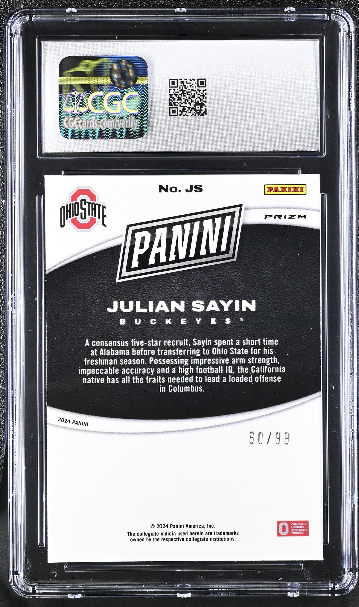 Julian Sayin 2024 Black Friday Inserts Splash Of Color 60/99 #JS CGC 10-2