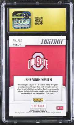 Jeremiah Smith 2024-25 Instant NIL #JSD CGC Pristine 10-2