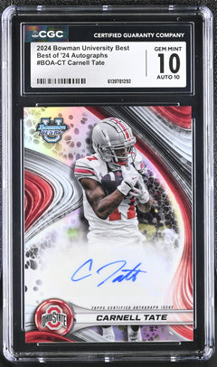 Carnell Tate 2024 University Best Best of '24 Autographs #BOA-CT CGC 10 Auto 10-1