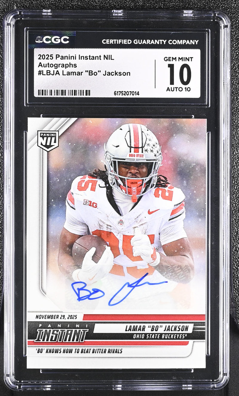Lamar "Bo" Jackson 2025 Instant NIL Autographs #LBJA 17/99 CGC 10 Auto 10-1