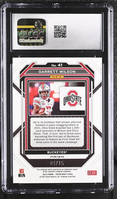 Garrett Wilson Gold Shimmer 4/15 2023 Prizm Draft Picks #41 CGC 10-2