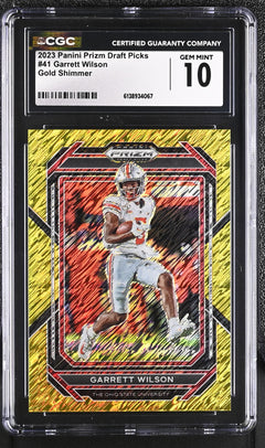 Garrett Wilson Gold Shimmer 4/15 2023 Prizm Draft Picks #41 CGC 10-1