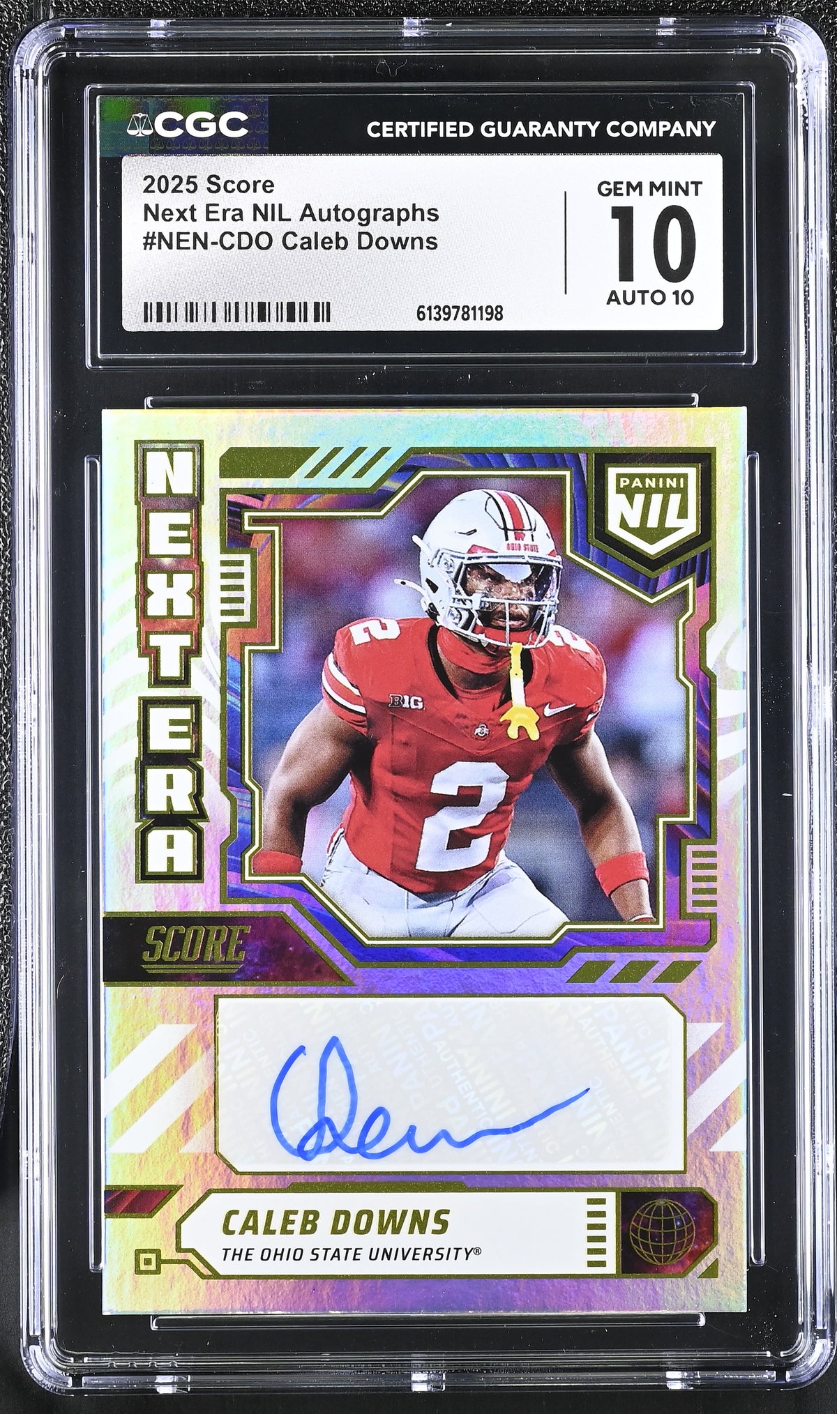 Caleb Downs Next Era NIL Autographs #NEN-CDO CGC 10 Auto 10-1
