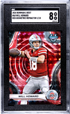 Will Howard 2024 Bowman U Best Red Geometric Refractor 1/10 #68-1