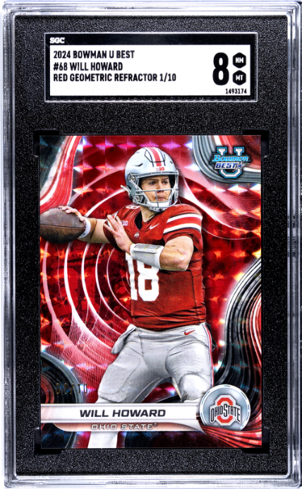 Will Howard 2024 Bowman U Best Red Geometric Refractor 1/10 #68-1