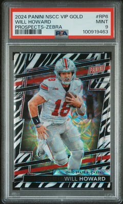 Will Howard 2024 Panini National Sports Collectors Convention Vip Gold Prospects Prospects-Zebra PSA 9-1