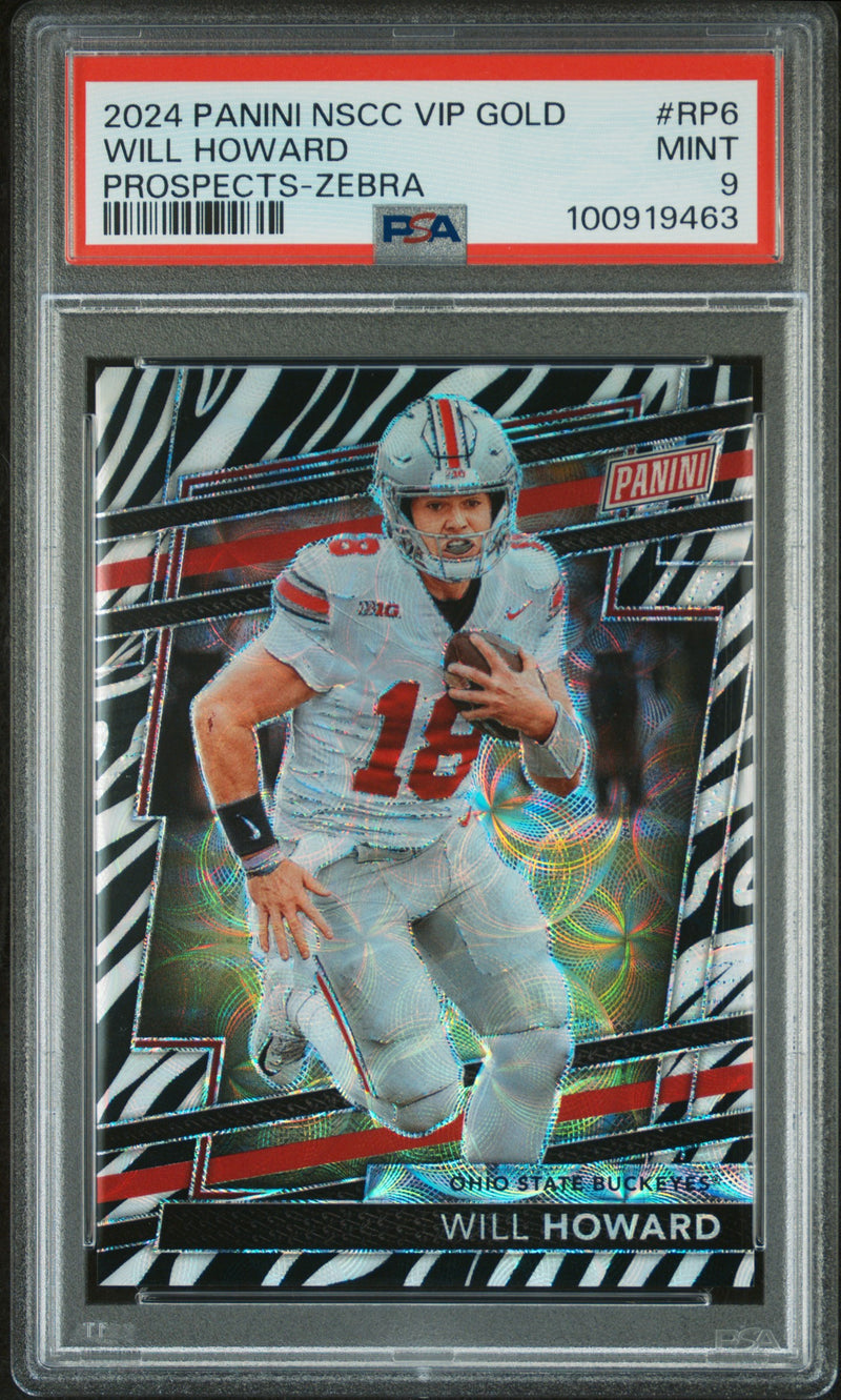Will Howard 2024 Panini National Sports Collectors Convention Vip Gold Prospects Prospects-Zebra PSA 9-1