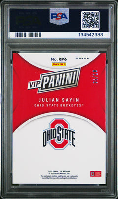 Julian Sayin 2025 Panini National Sports Collectors Convention Vip Gold Gold 5/10 #RP6 PSA 9-2