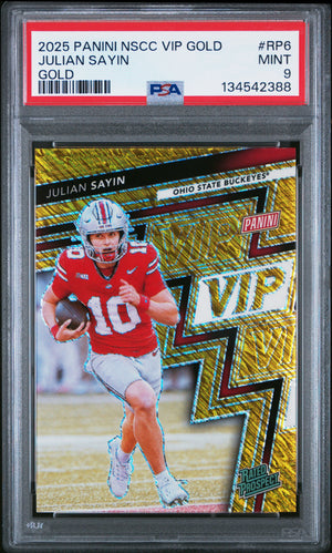 Julian Sayin 2025 Panini National Sports Collectors Convention Vip Gold Gold 5/10 #RP6 PSA 9