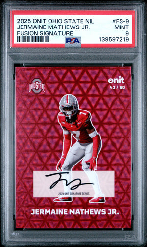 Jermaine Mathews Jr. 2025 Onit Ohio State University Fusion Signatures 48/60 #FS-9