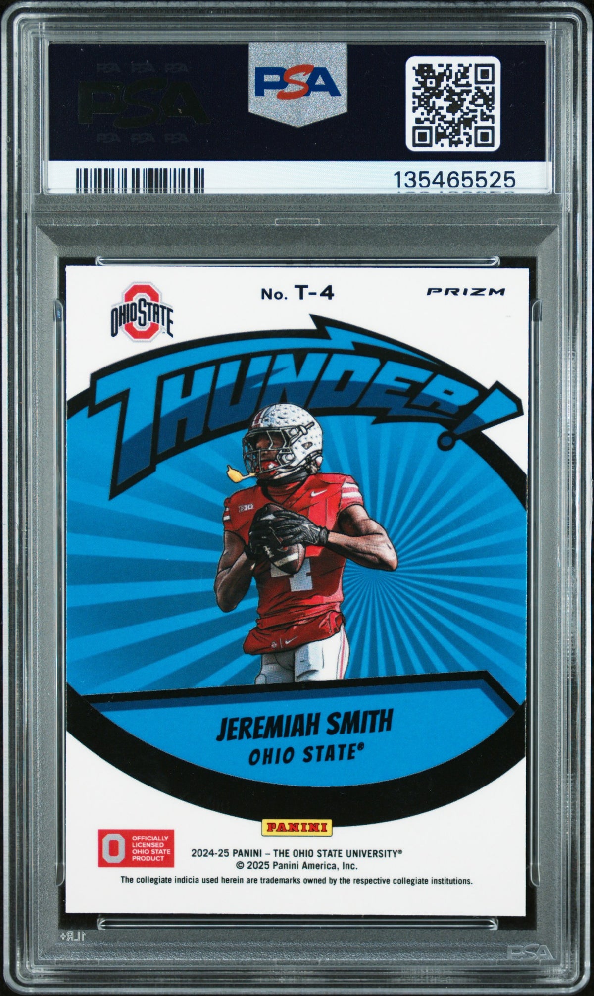 Jeremiah Smith 2024 Panini The Ohio State University Nil Thunder #T-4 PSA 9-2