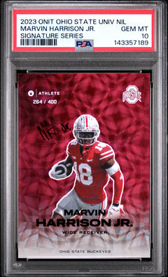 Marvin Harrison Jr. 2023 Onit Ohio State University Nil Signature Series 264/400 PSA 10-1